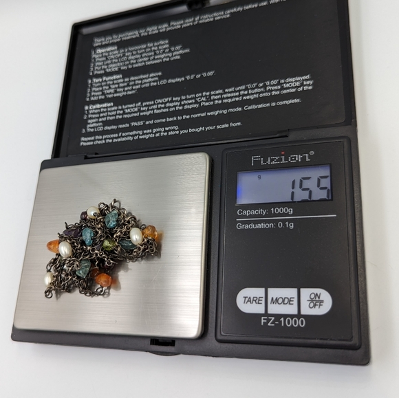 SILPADA 925 STERLING SILVER NECKLACE N1613 TRIPLE STRAND Pearl Multi Gemstones - Picture 9 of 10